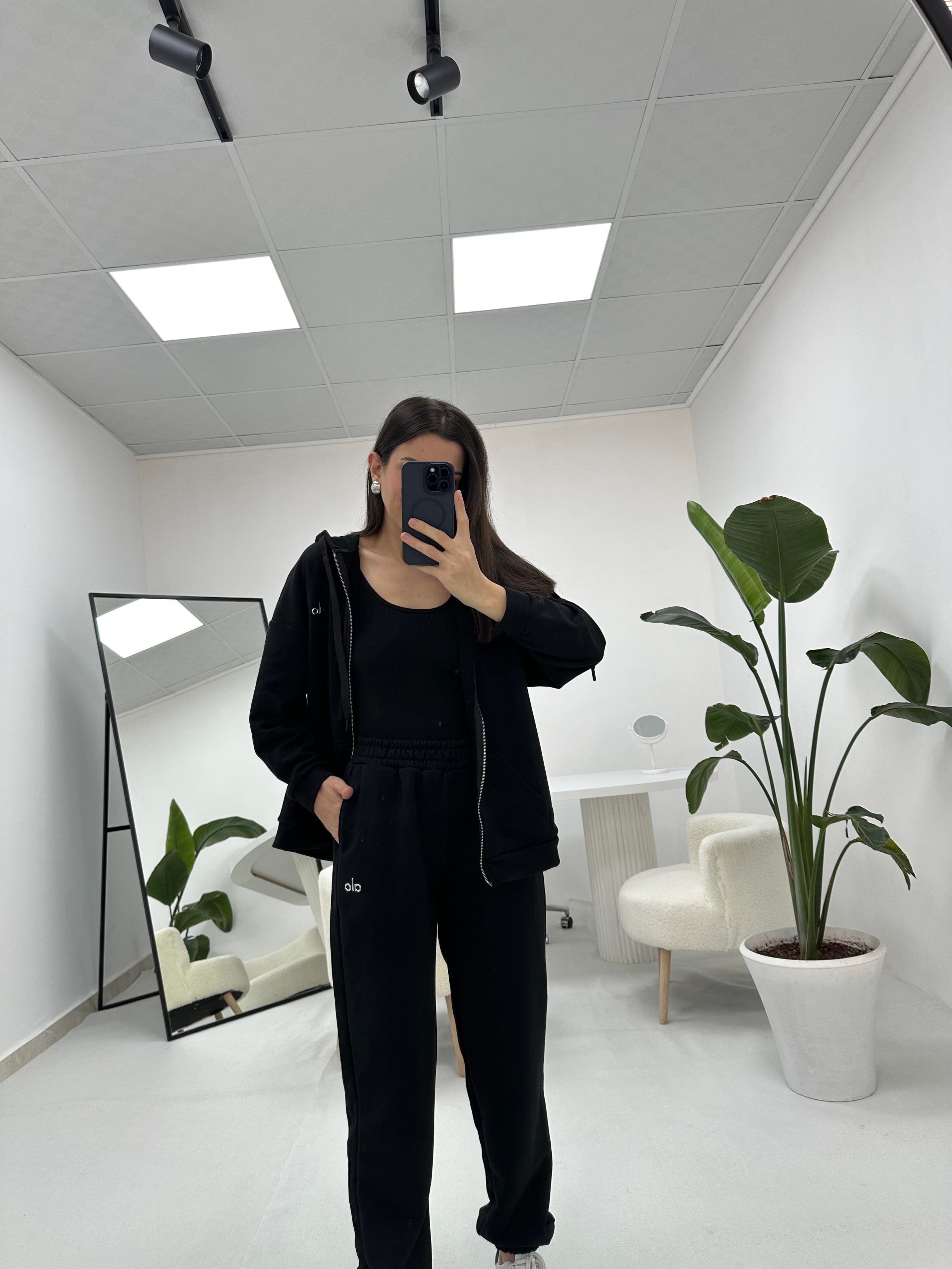 Premium Kalite Kapüşonlu Siyah Eşofman Takımı 