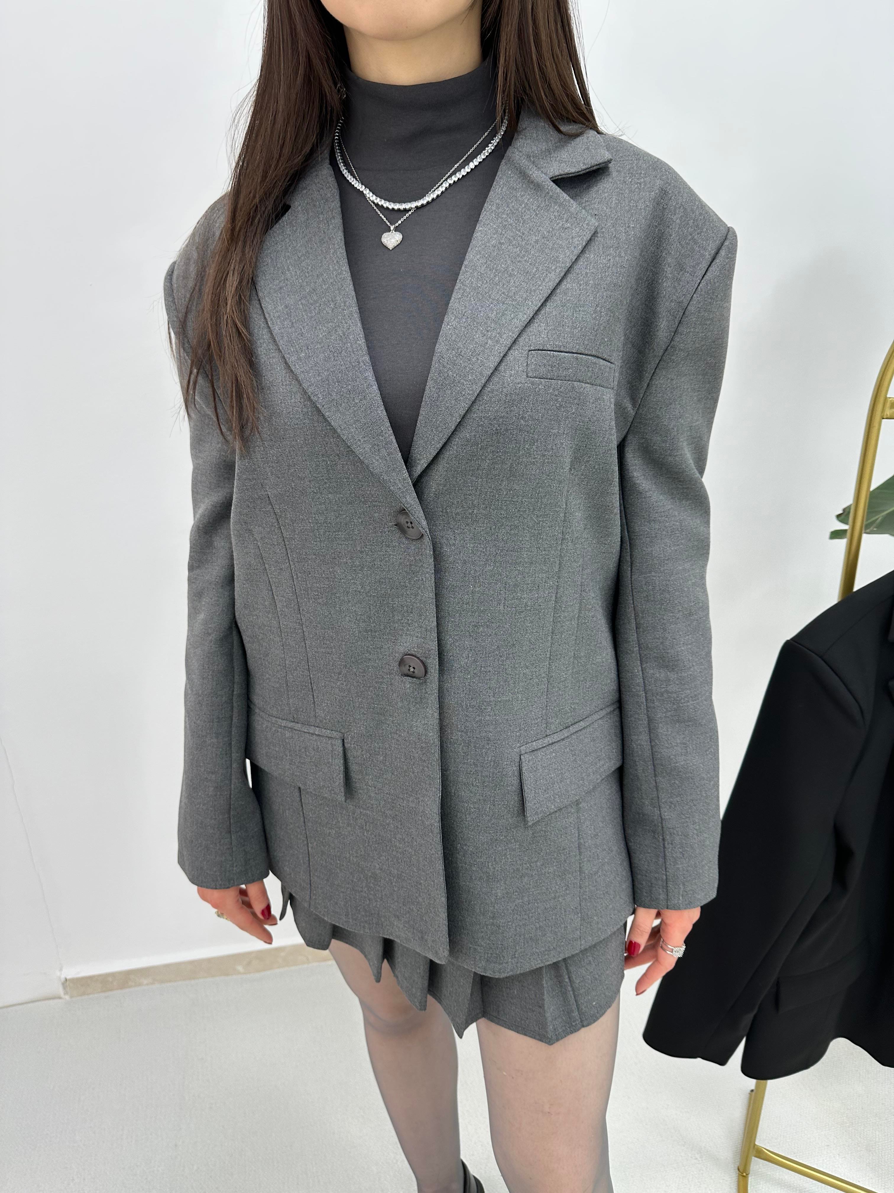 Premium Oversize Gri Ceket