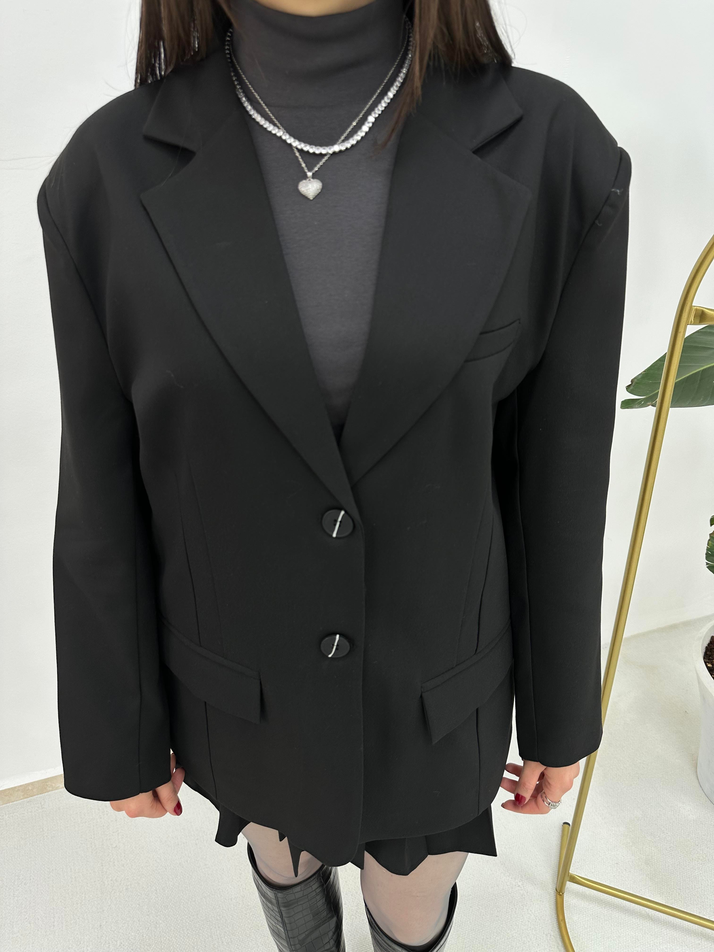 Premium Oversize Siyah Ceket