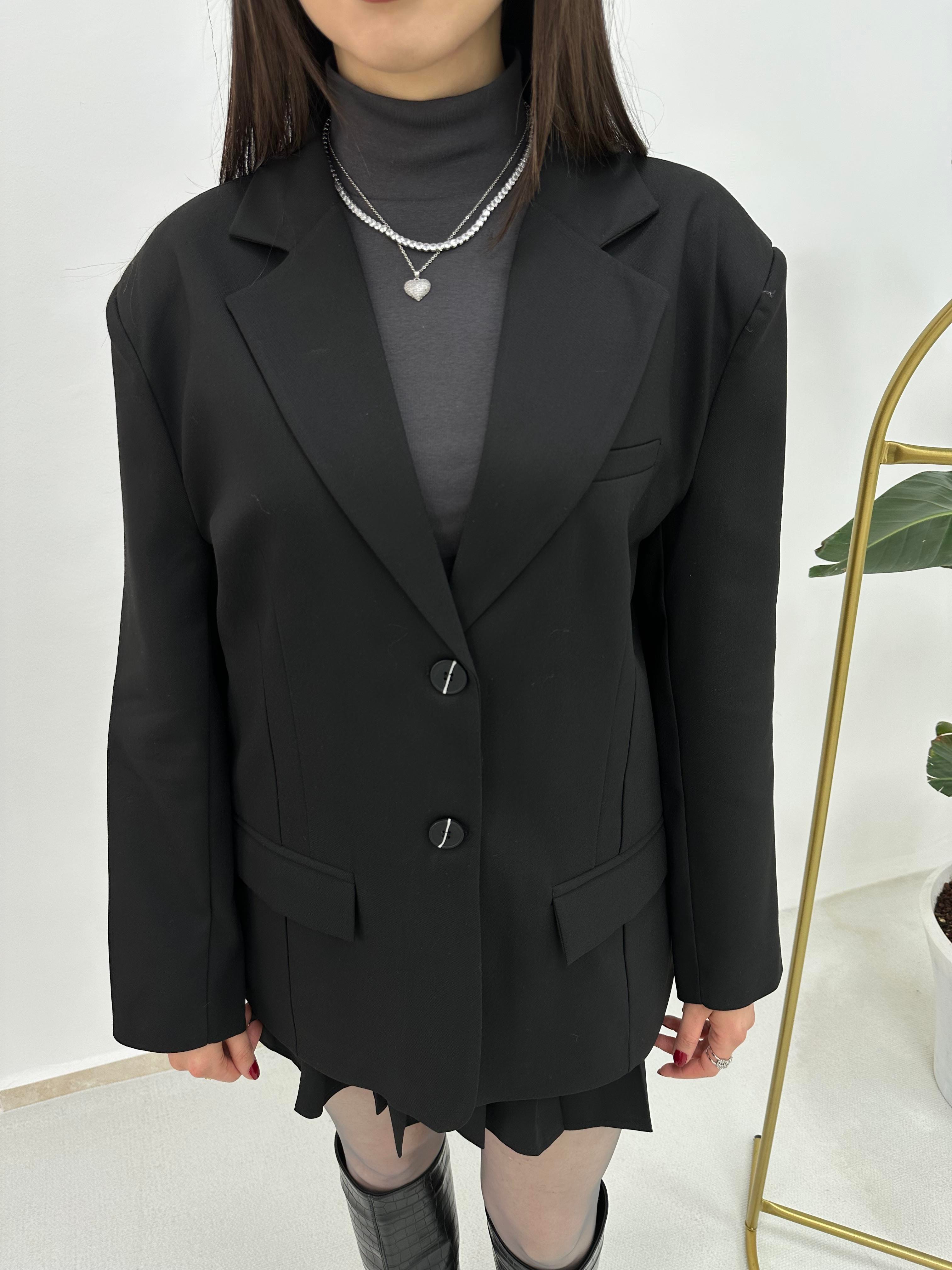 Premium Oversize Siyah Ceket