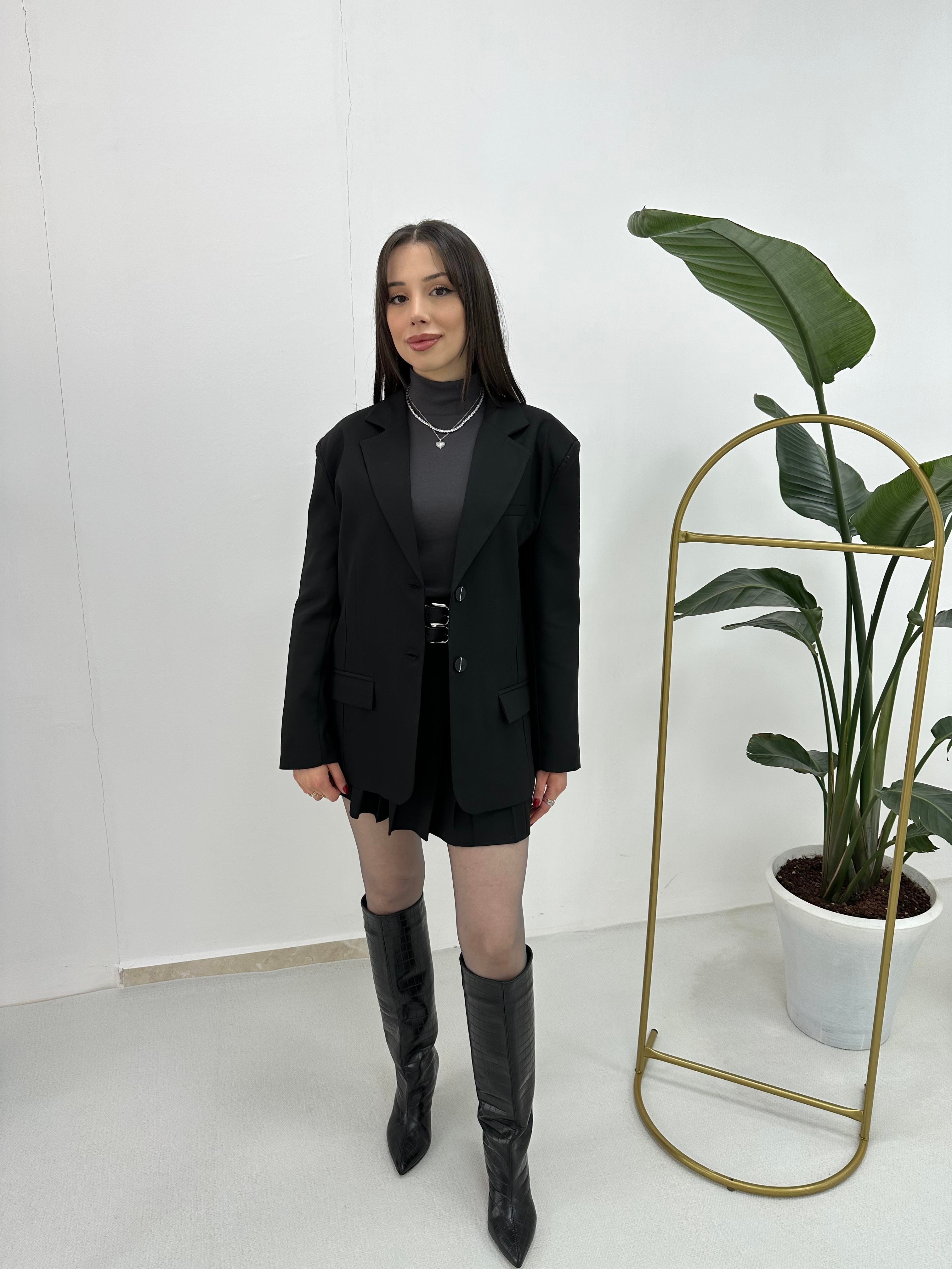 Premium Oversize Siyah Ceket