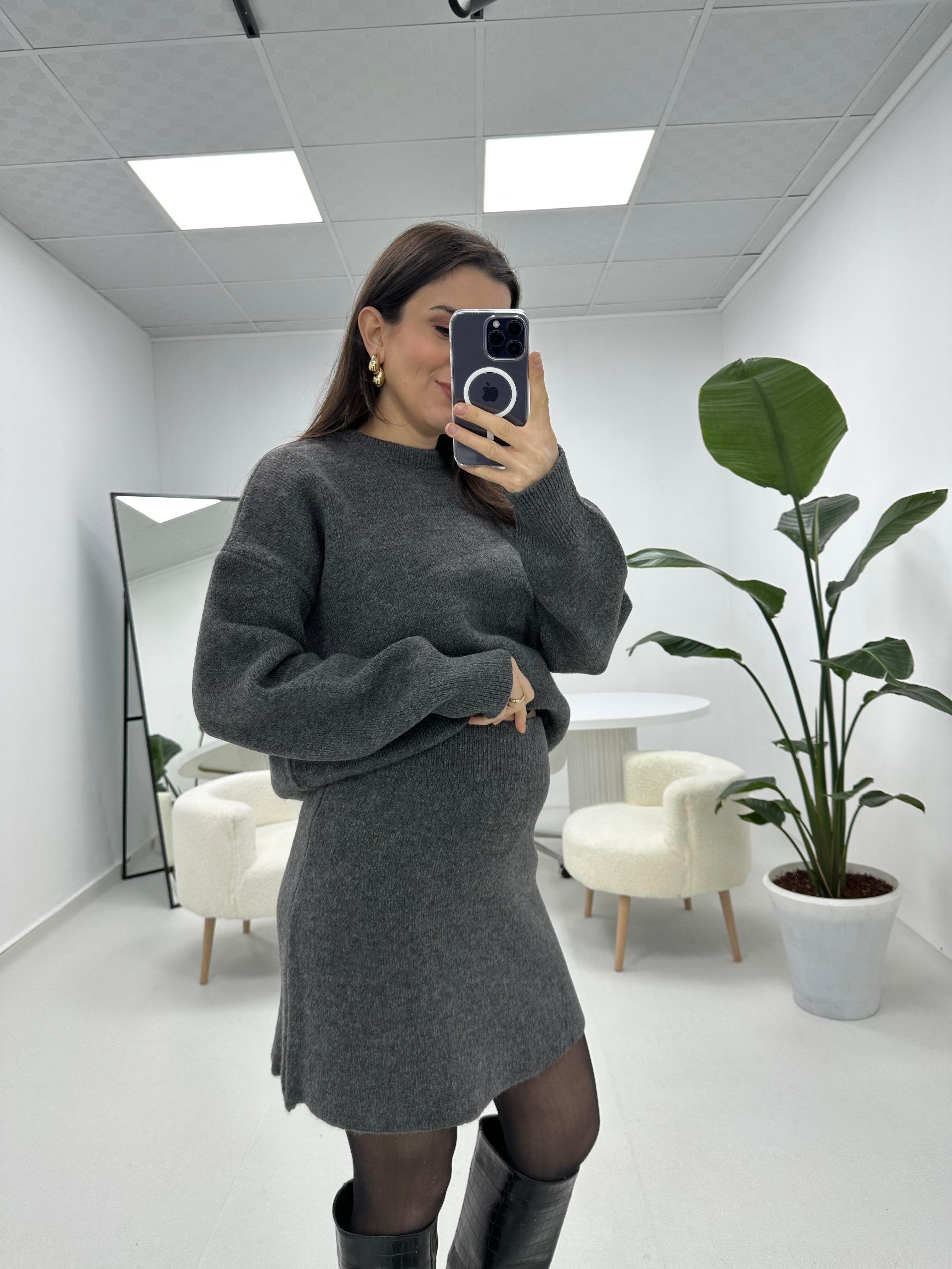 Premium Seri Çelik Gri Triko Takım 