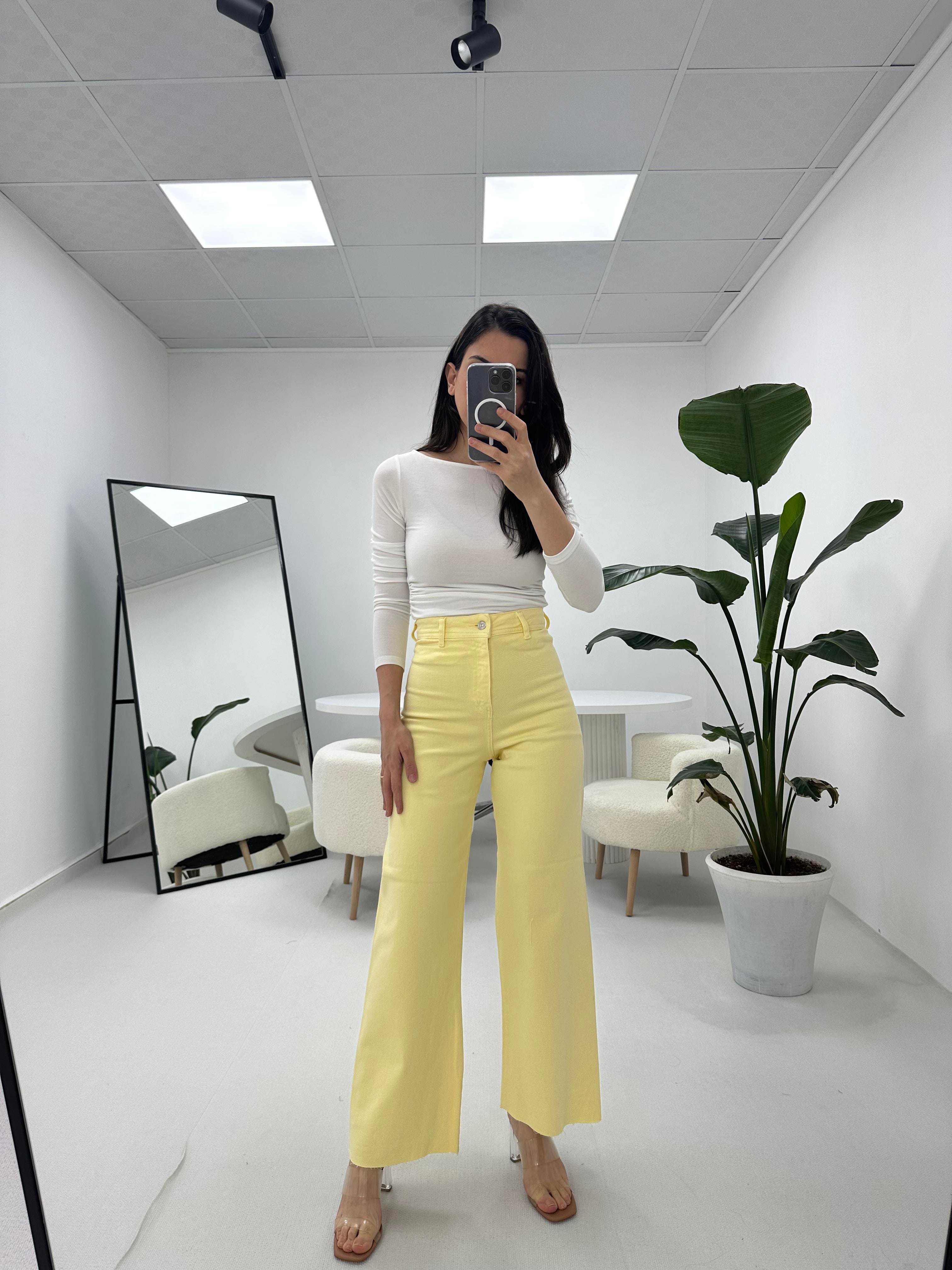 Sarı  Flare Jean