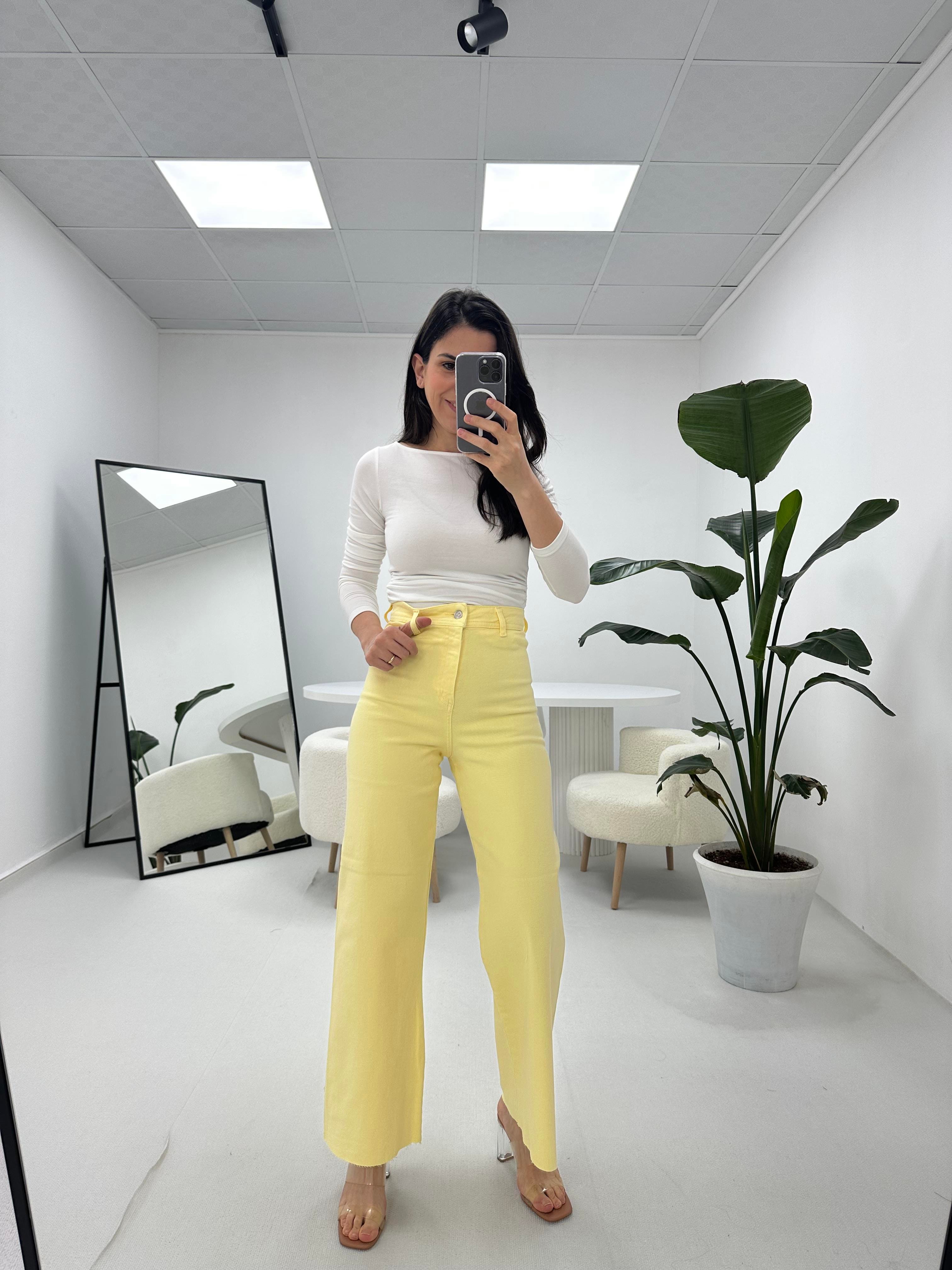 Sarı  Flare Jean