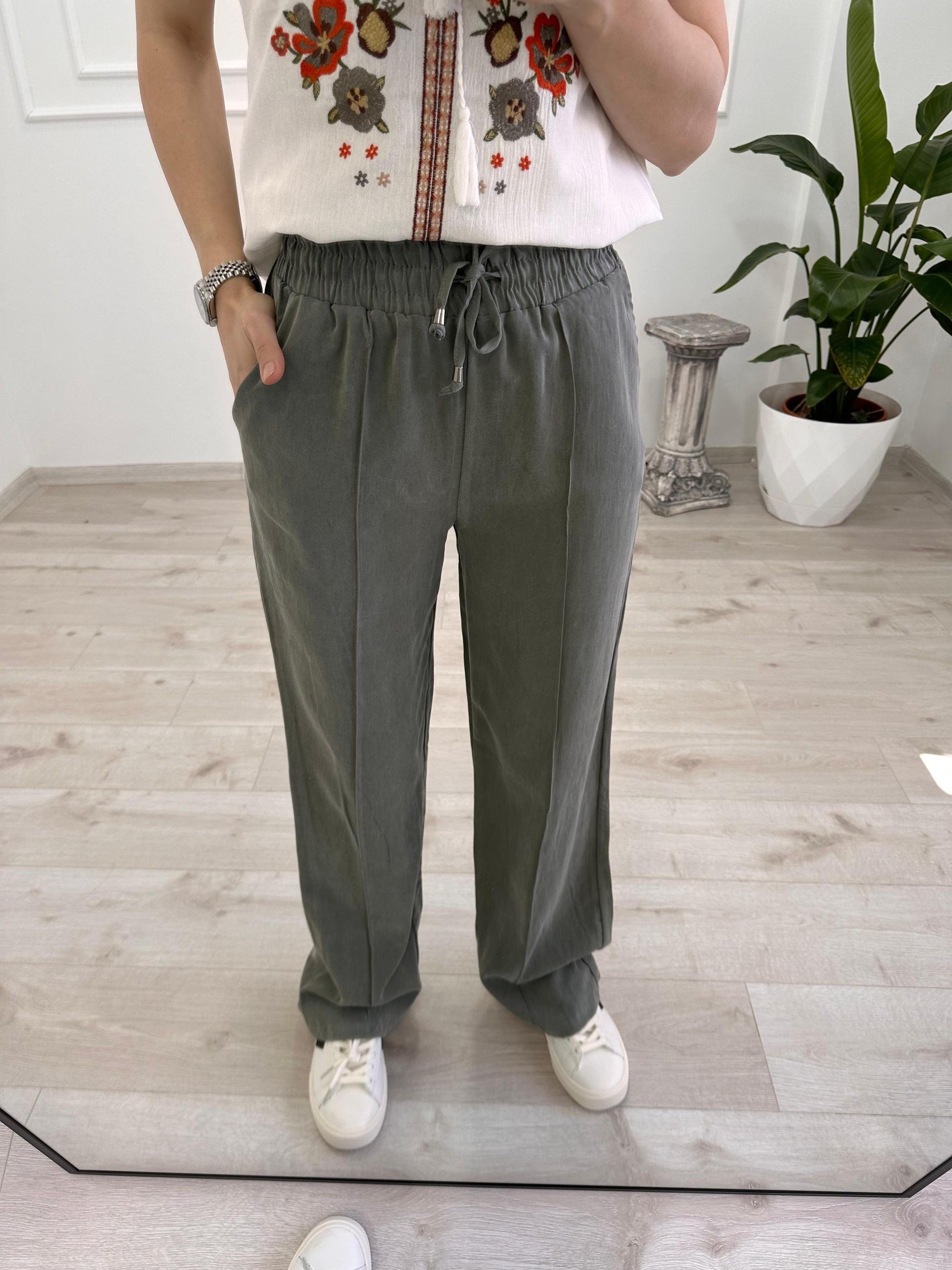 TENSEL KUMAŞ BELİ LASTİKLİ PANTOLON 