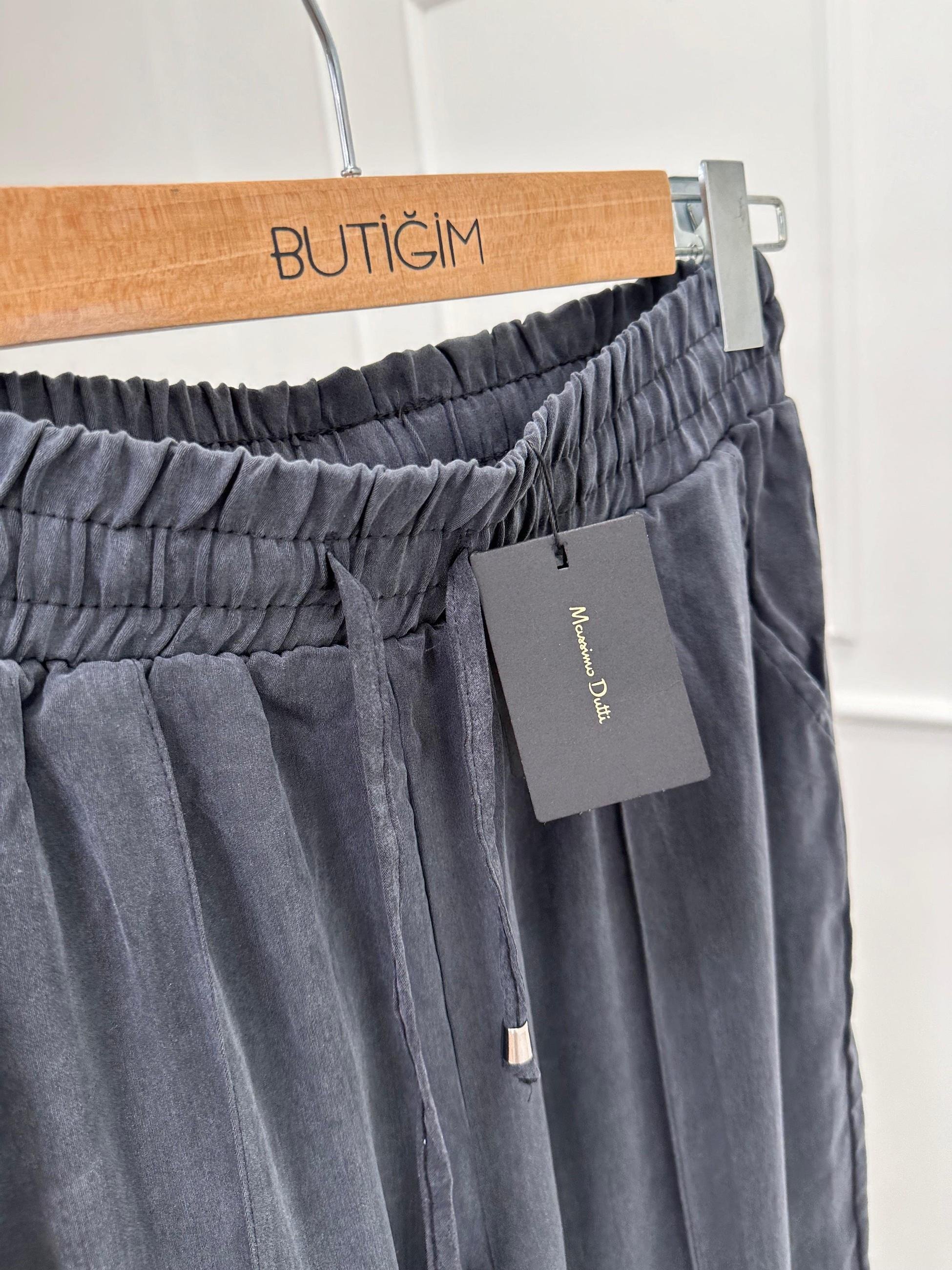 TENSEL KUMAŞ BELİ LASTİKLİ PANTOLON 