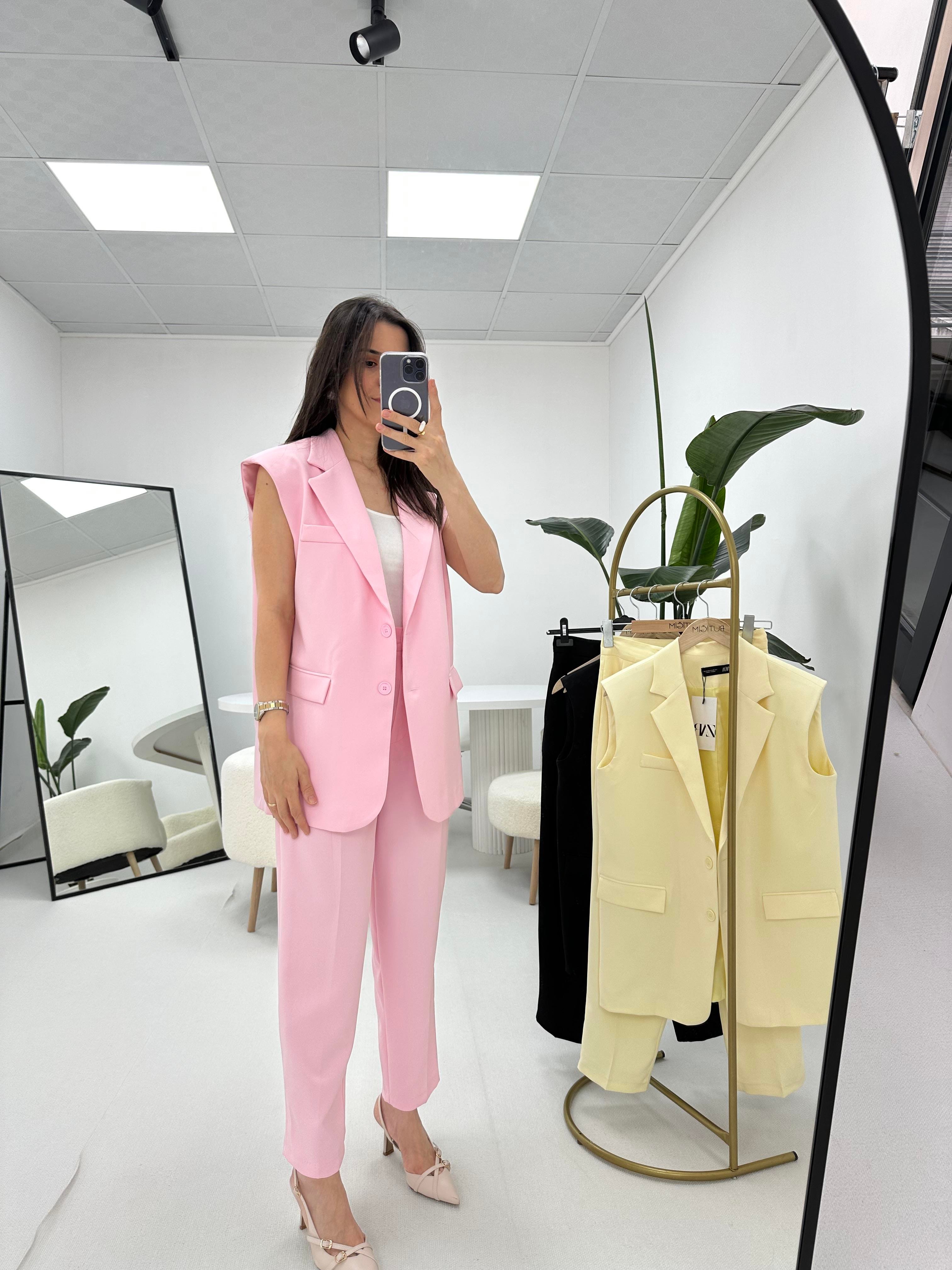 Yelek Pantolon Takım Pembe 