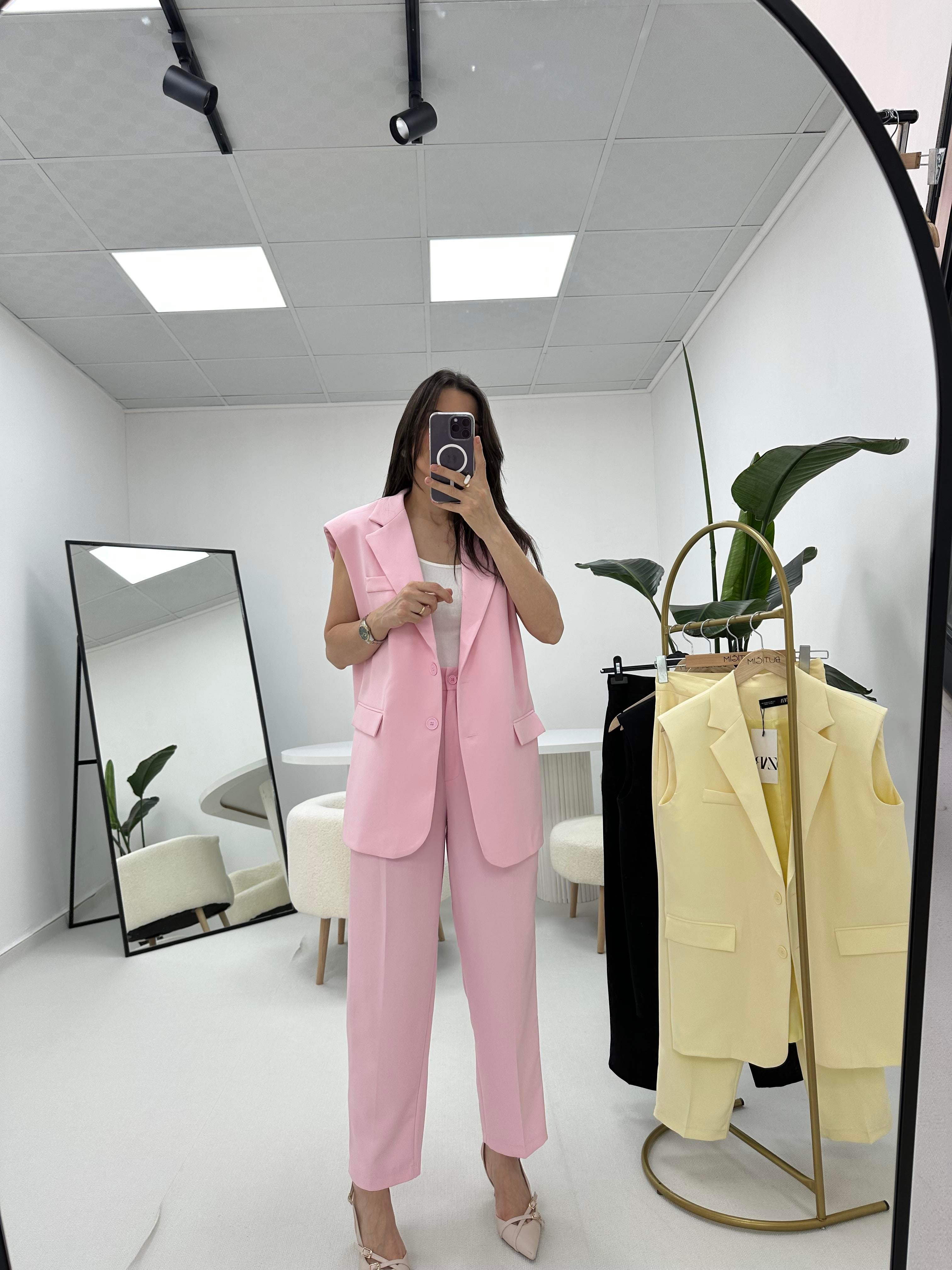 Yelek Pantolon Takım Pembe 