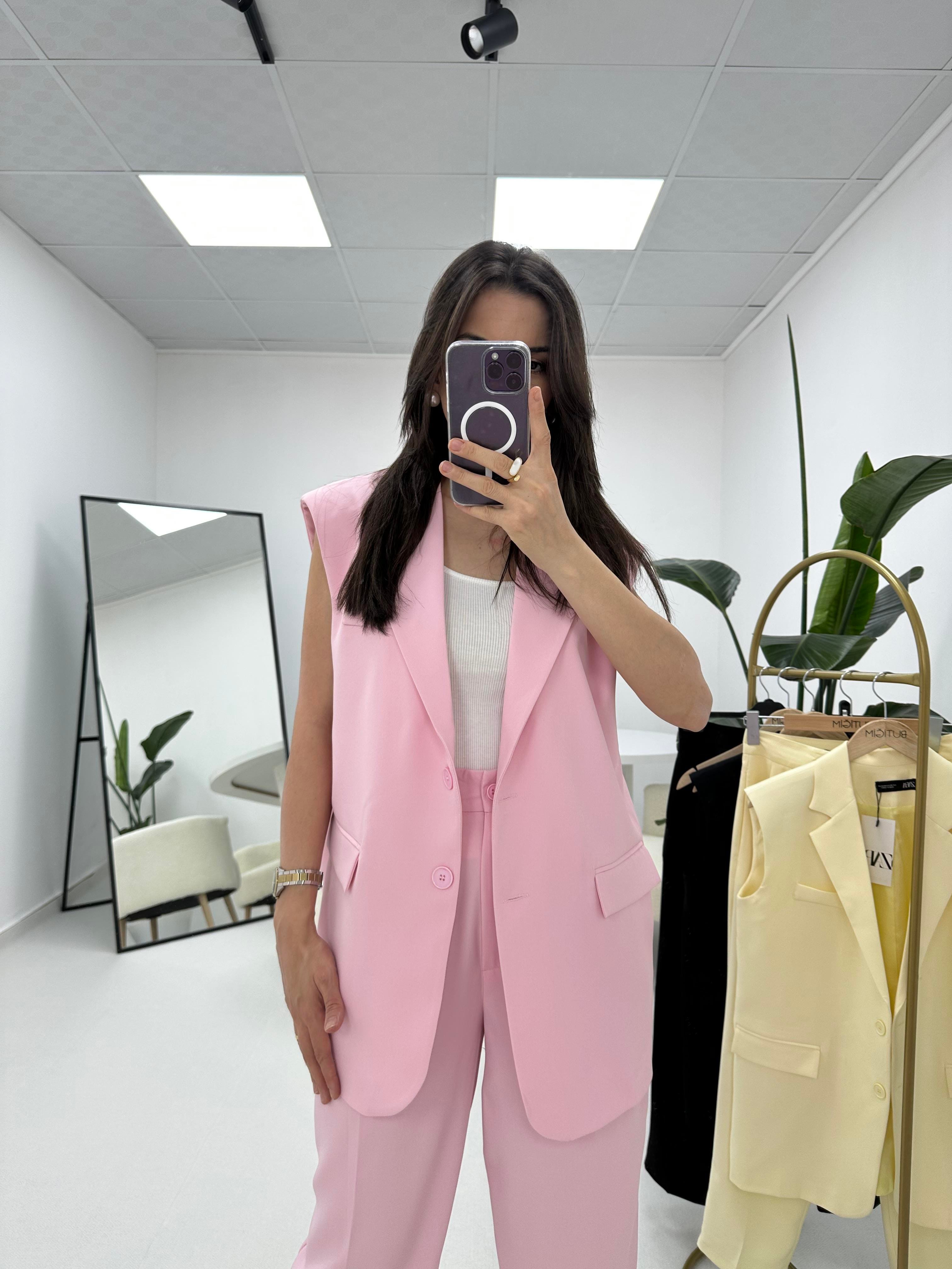 Yelek Pantolon Takım Pembe 