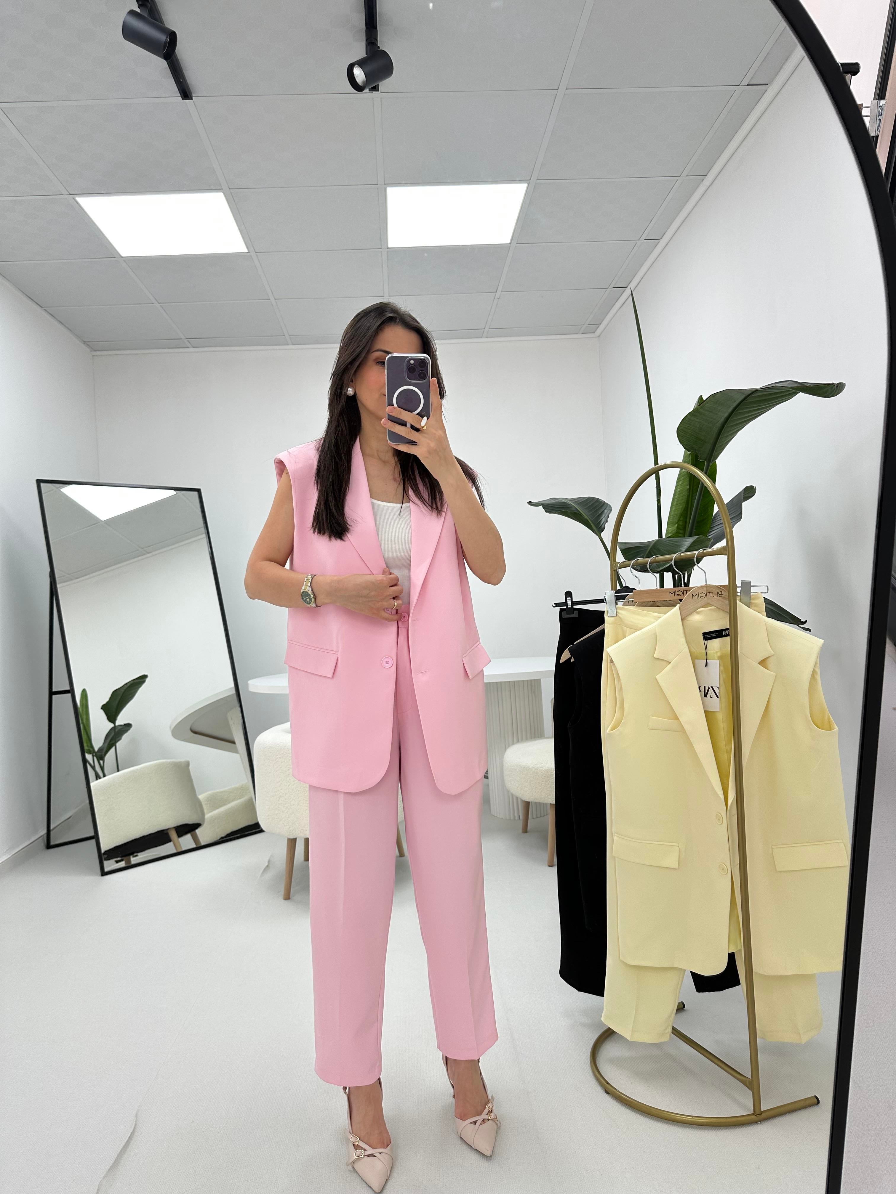 Yelek Pantolon Takım Pembe 