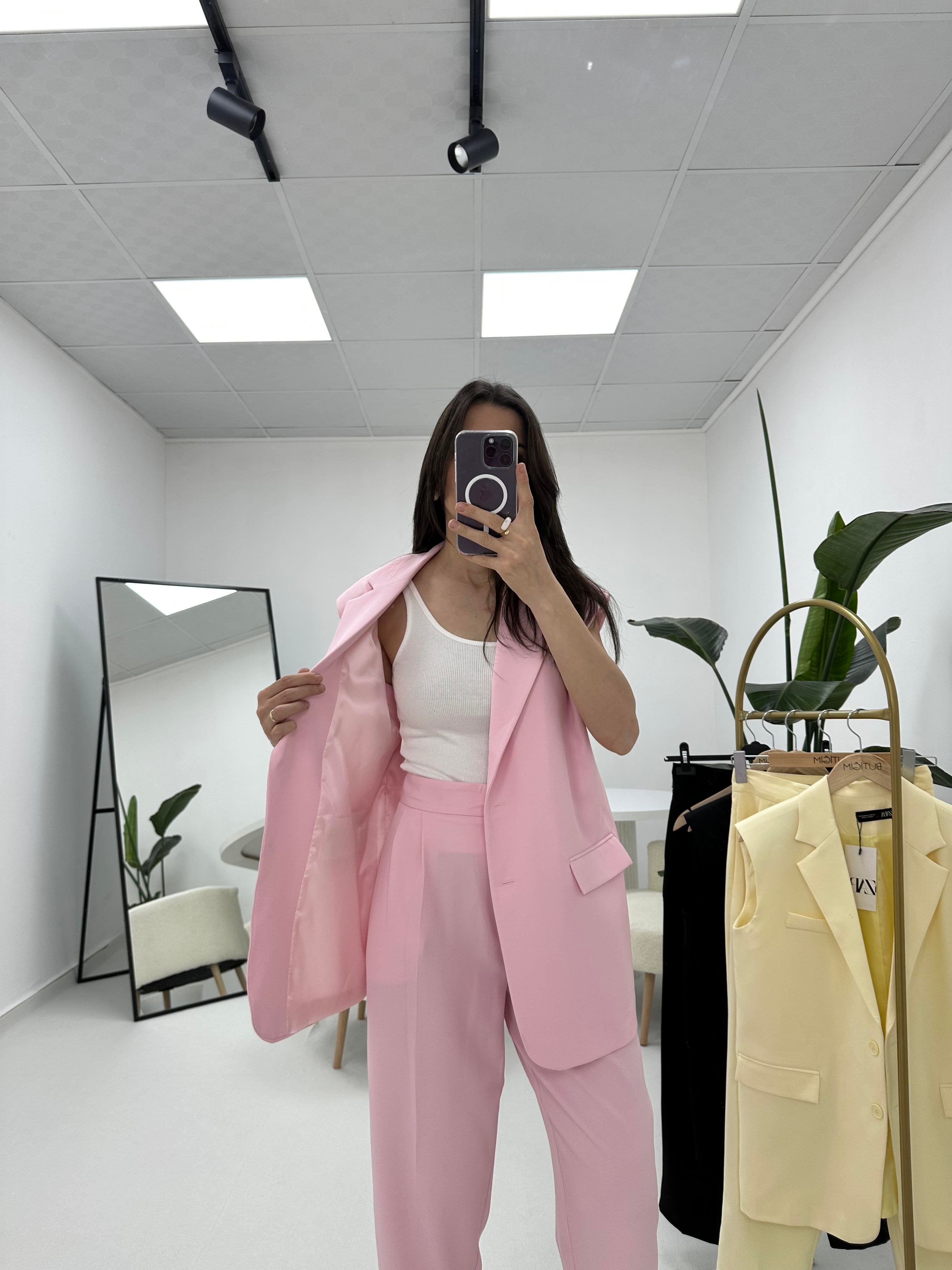 Yelek Pantolon Takım Pembe 