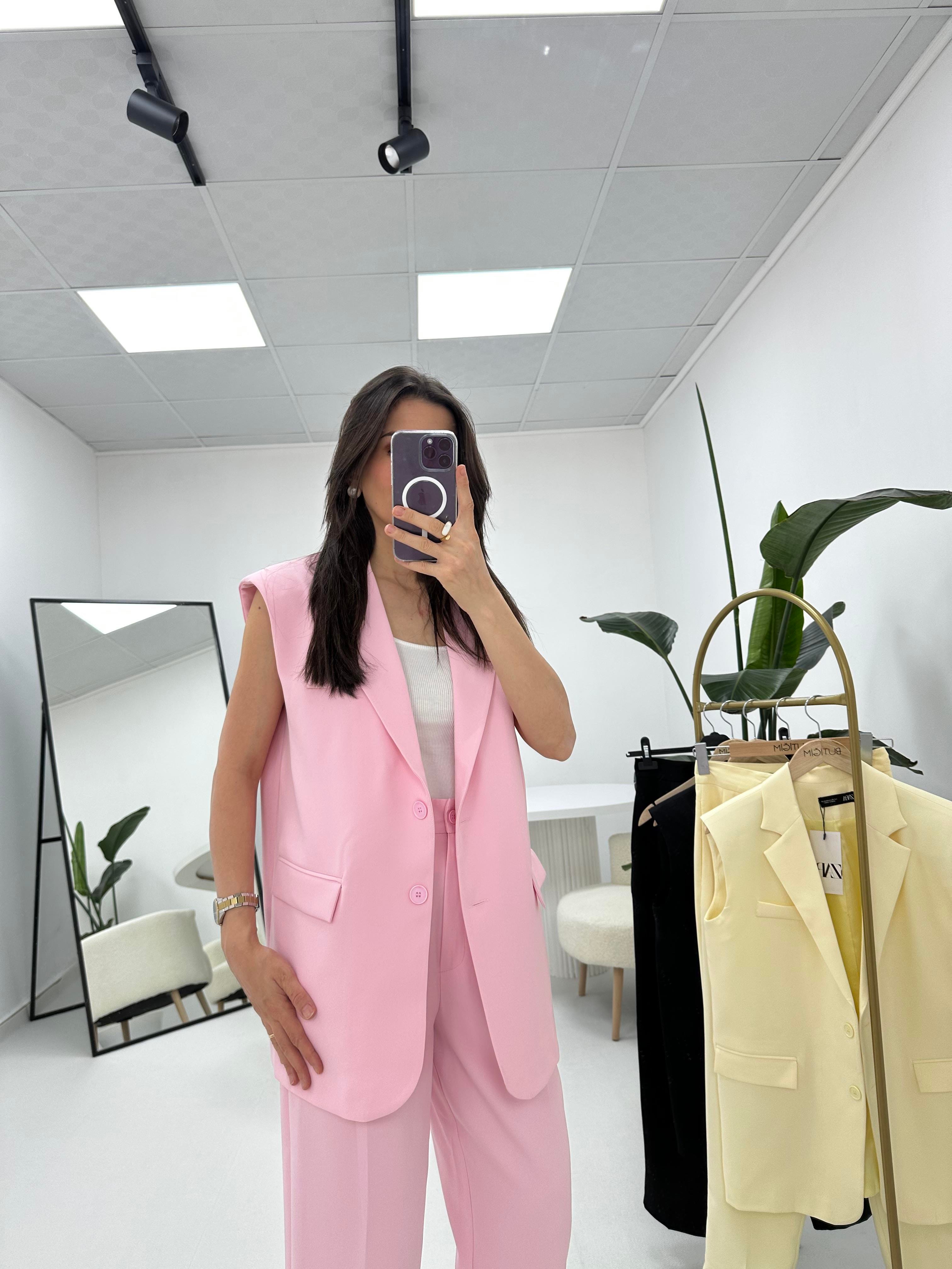Yelek Pantolon Takım Pembe 