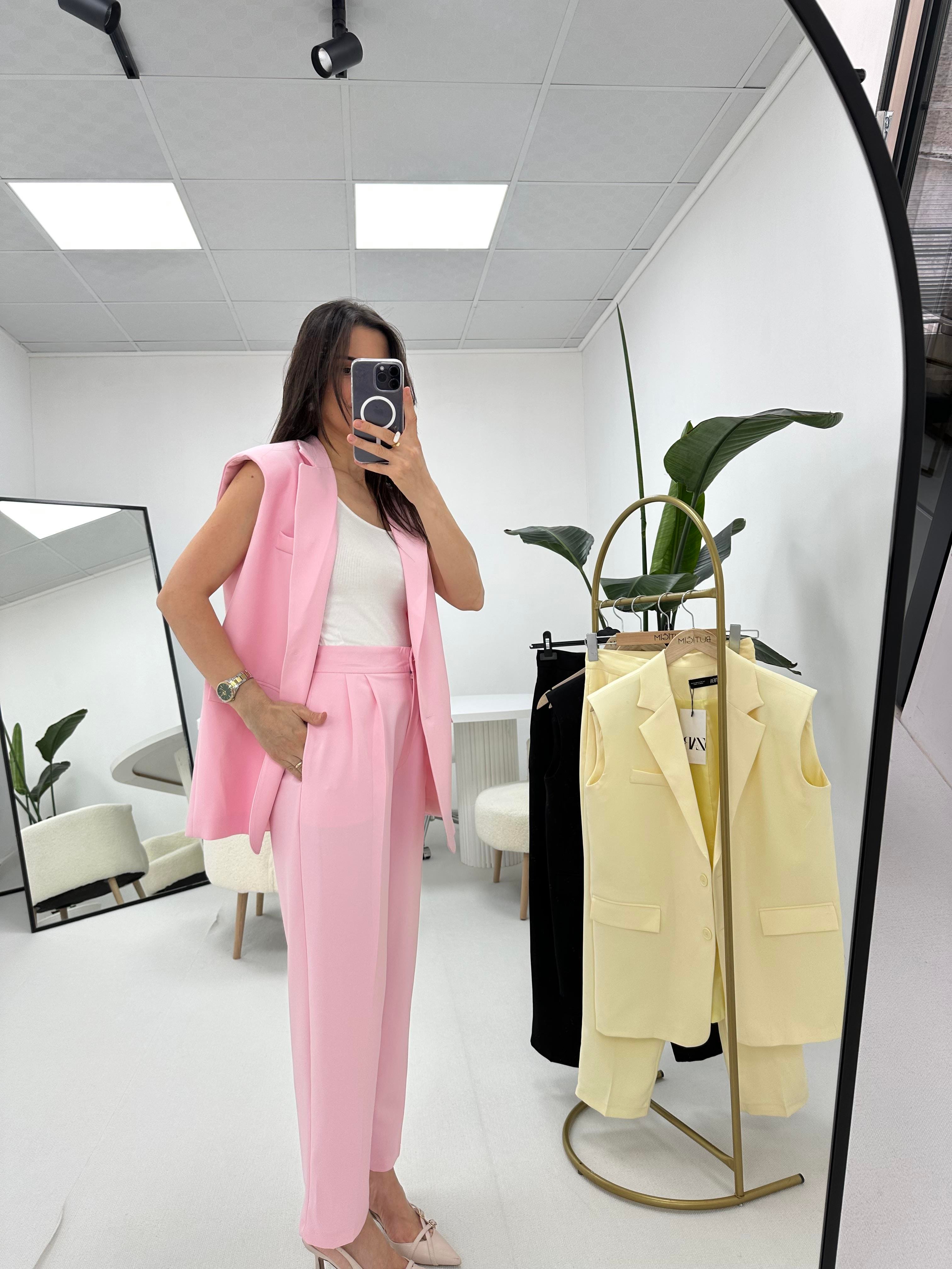 Yelek Pantolon Takım Pembe 