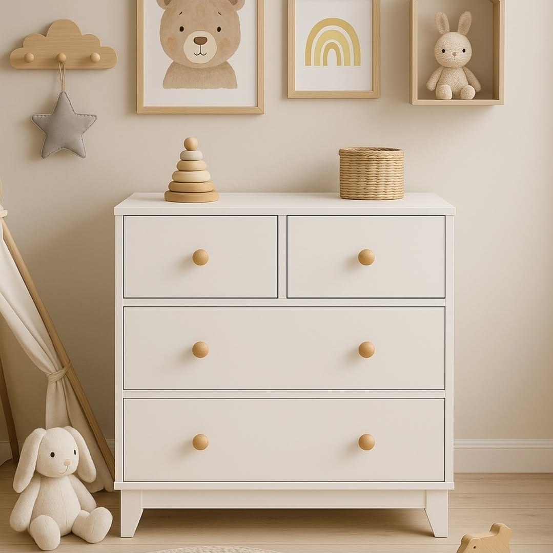  %100 MDF Bonnie Bebek&Çocuk Odası ( 3 Kapılı Dolap & 4 Çekmeceli Şifonyer & 90x190 Yavrusuz Karyola)