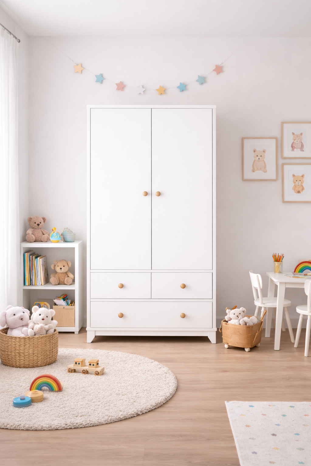 % 100 MDF Bonnie Beyaz 2 Kapılı Bebek & Çocuk Gardırop