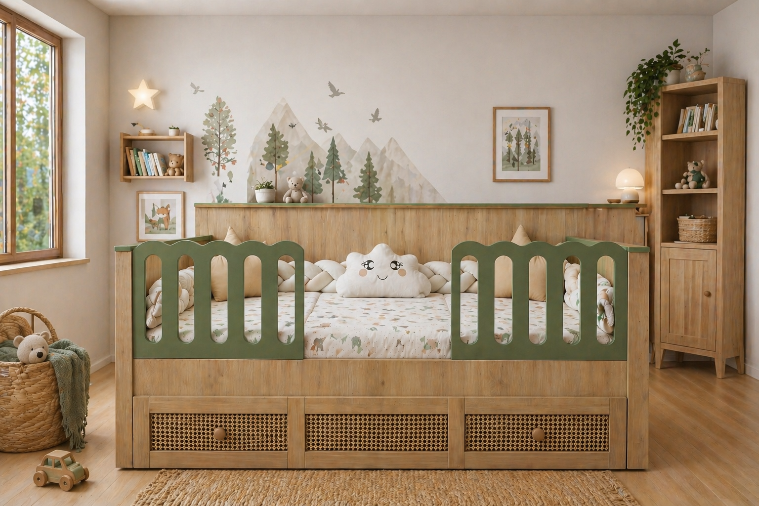  %100 MDF Greenwood Maxi Bebek & Çocuk Odası Takımı