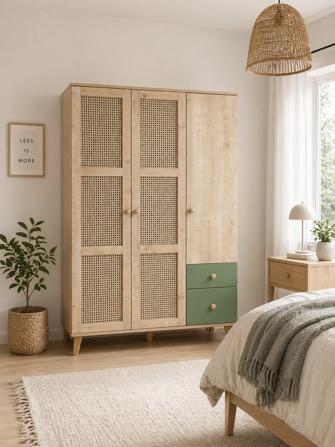  %100 MDF Greenwwod 3 Kapılı Bebek & Çocuk Gardırop