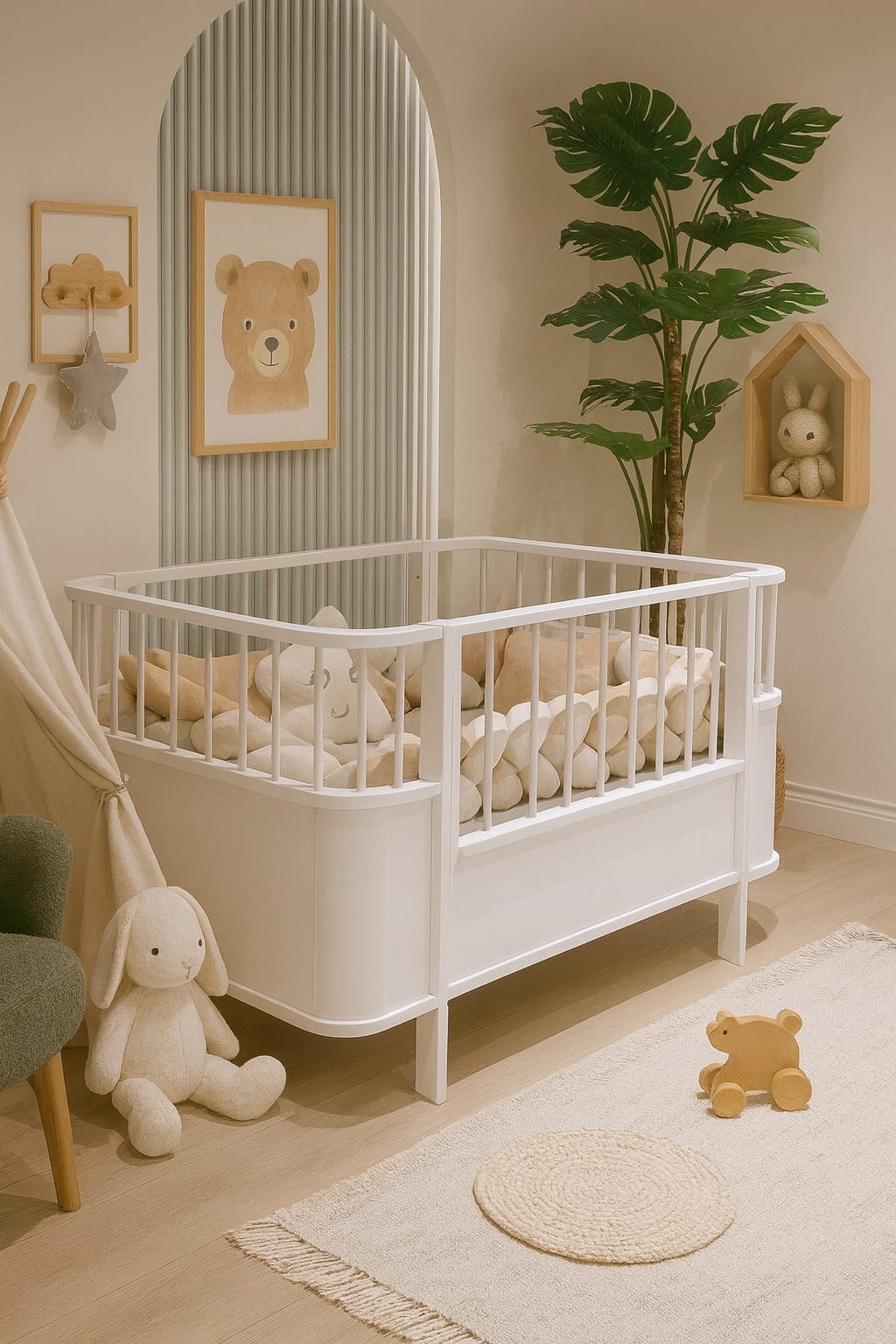 %100 MDF Bonnie Maxi ( Large ) Bebek Odası Takımı ( 3 Kapılı Dolap & 8 Çekmeceli Şifonyer & 80x130 ( 80x180 ) Büyüyen Beşik