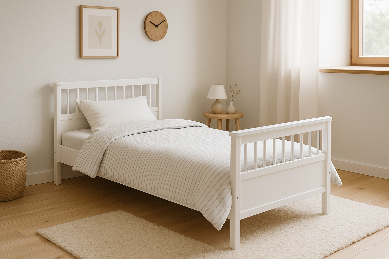 %100 MDF Bonnie Mini Bebek Odası ( 2 Kapılı Dolap & 4 Çekmeceli Şİfonyer & 90x190 Yavrusuz Karyola)