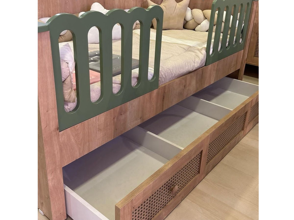 %100 MDF Greenwood 90x190 cm Yavrulu Bebek & Çocuk Sedir Karyola
