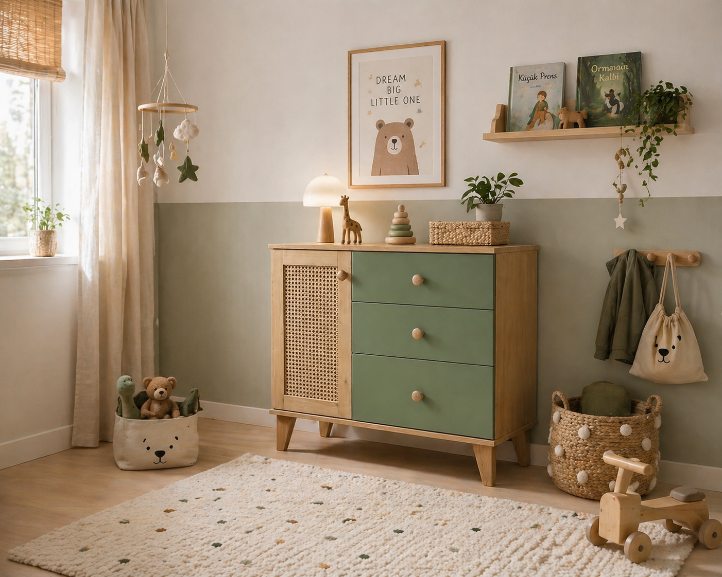 %100 MDF Greenwood Bebek & Çocuk Şifonyer