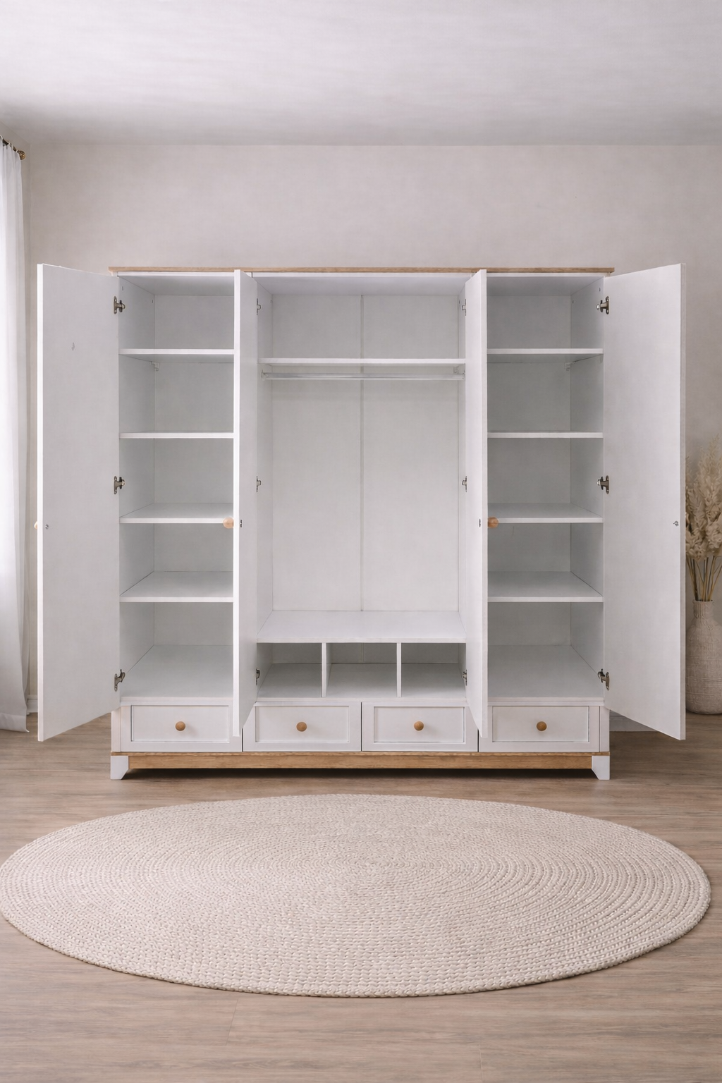 %100 MDF Lotus 4 Kapılı Bebek & Çocuk Gardırop