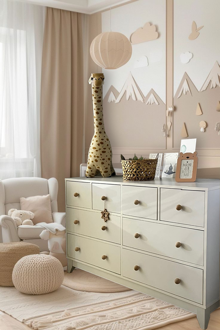 Bonnie %100 MDF 8 Çekmeceli Şİfonyer & Soho %100 MDF 3 Kapılı Bebek & Çocuk Gardırop