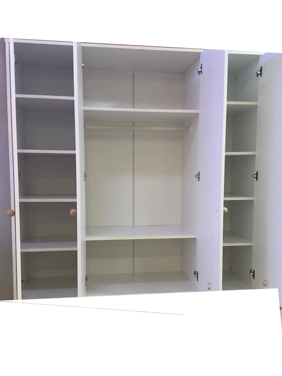 Panjur Beyaz 4 Kapılı Bebek & Çocuk Gardırop