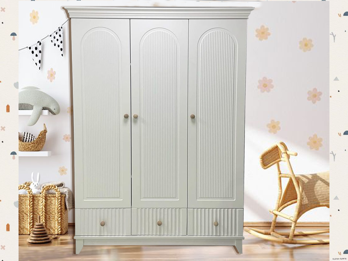 Soho Beyaz Full MDF 3 Kapılı Bebek & Çocuk Gardırop