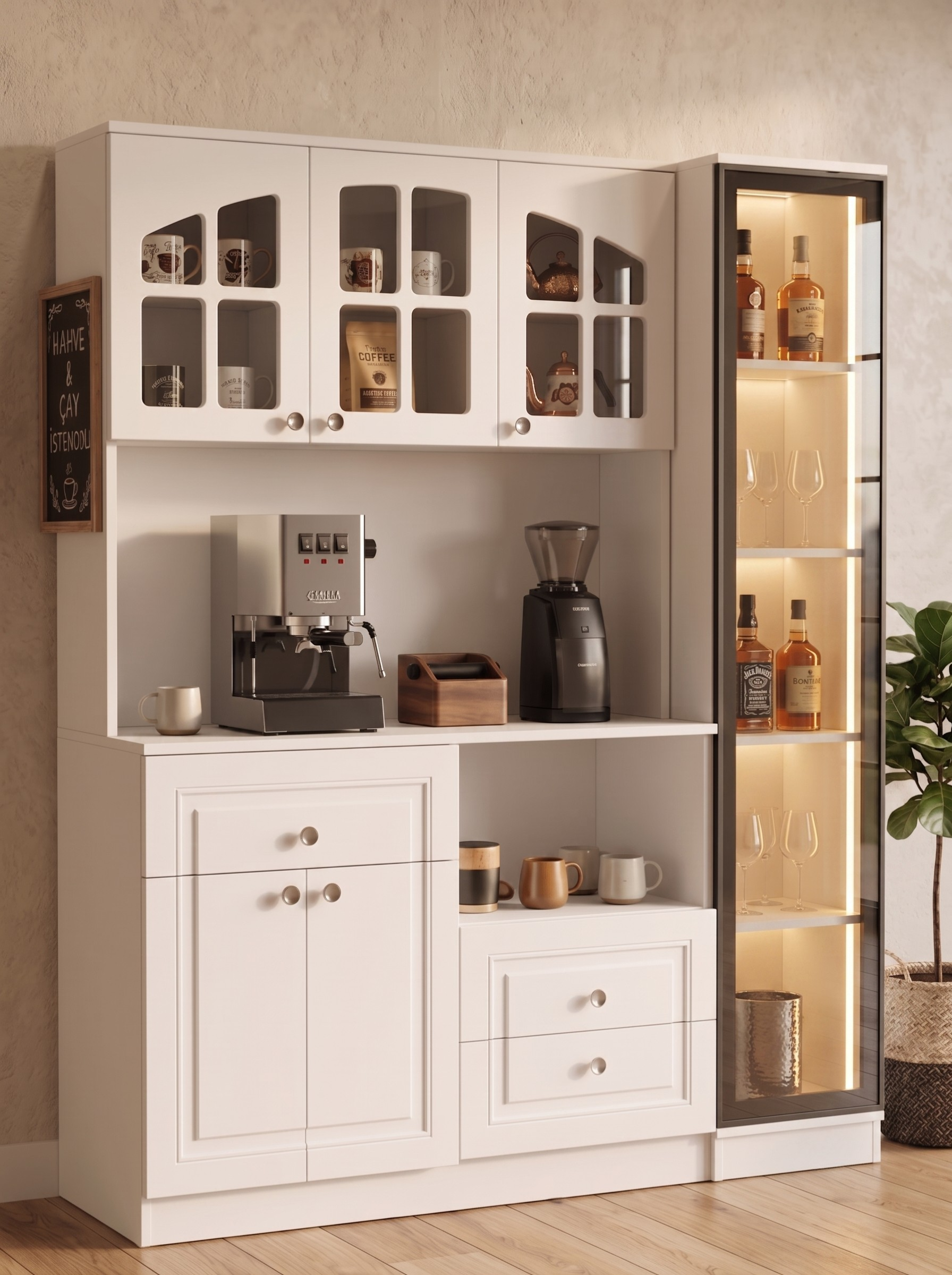Kahve KöşesiAvm 24Lucca Kahve Köşesi %100 MDF Beyaz