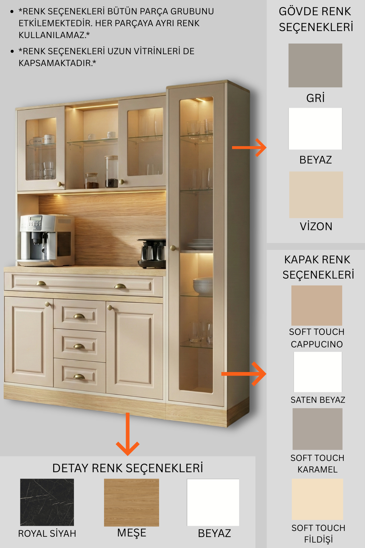 Kahve KöşesiAvm 24Mikel Masalı Siyah - Cappucino Kahve Köşesi Led Aydınlatmalı %100 Mdf Ücretsiz Montaj 200*45*200