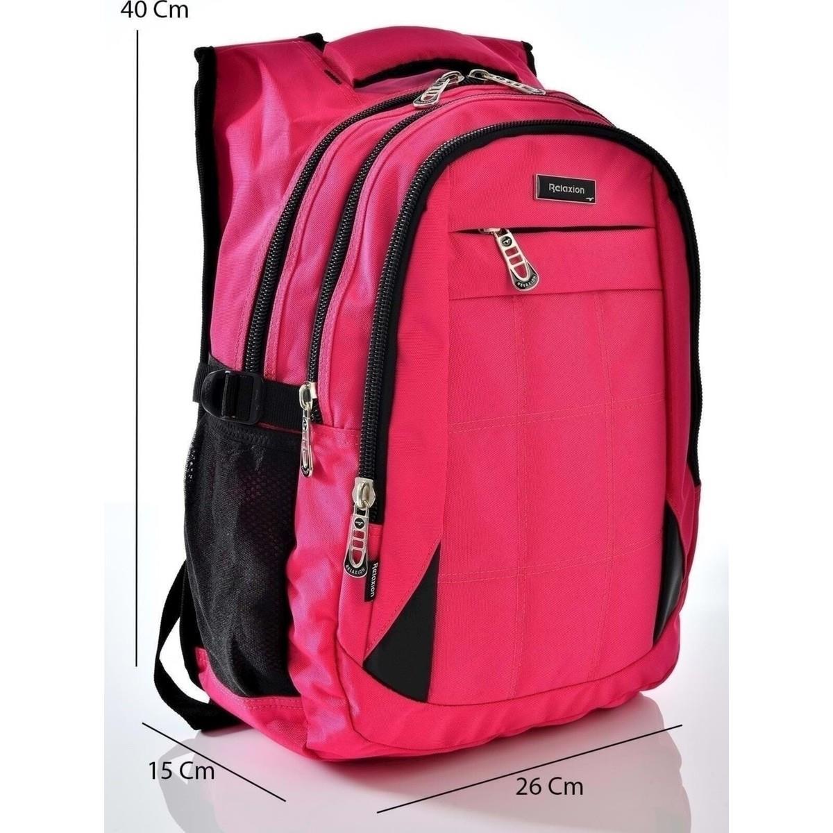 2227 Pembe Su Geçirmez Astarlı Kumaş Sırt Çantası