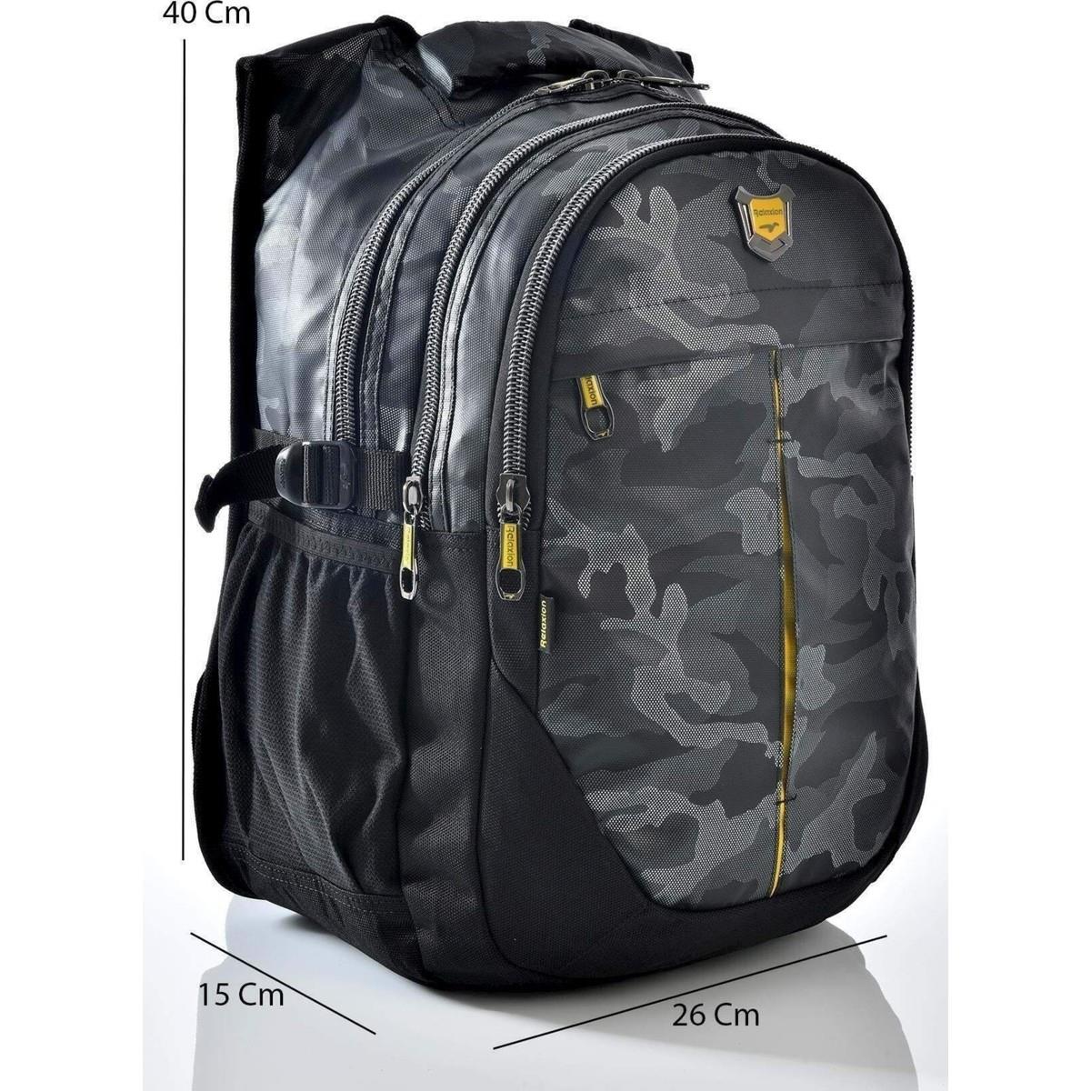 2235 Gri Kamuflaj Desenli Okul Sırt Çantası