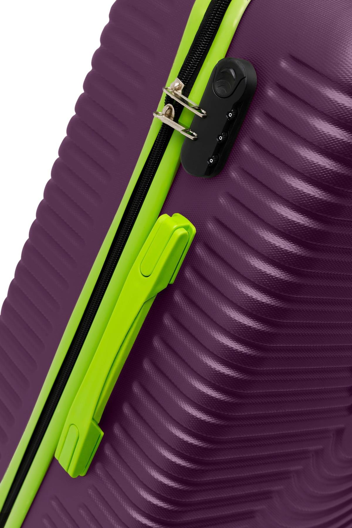 2'li Valiz Seti Büyük Boy - Kabin Boy Mor 1169