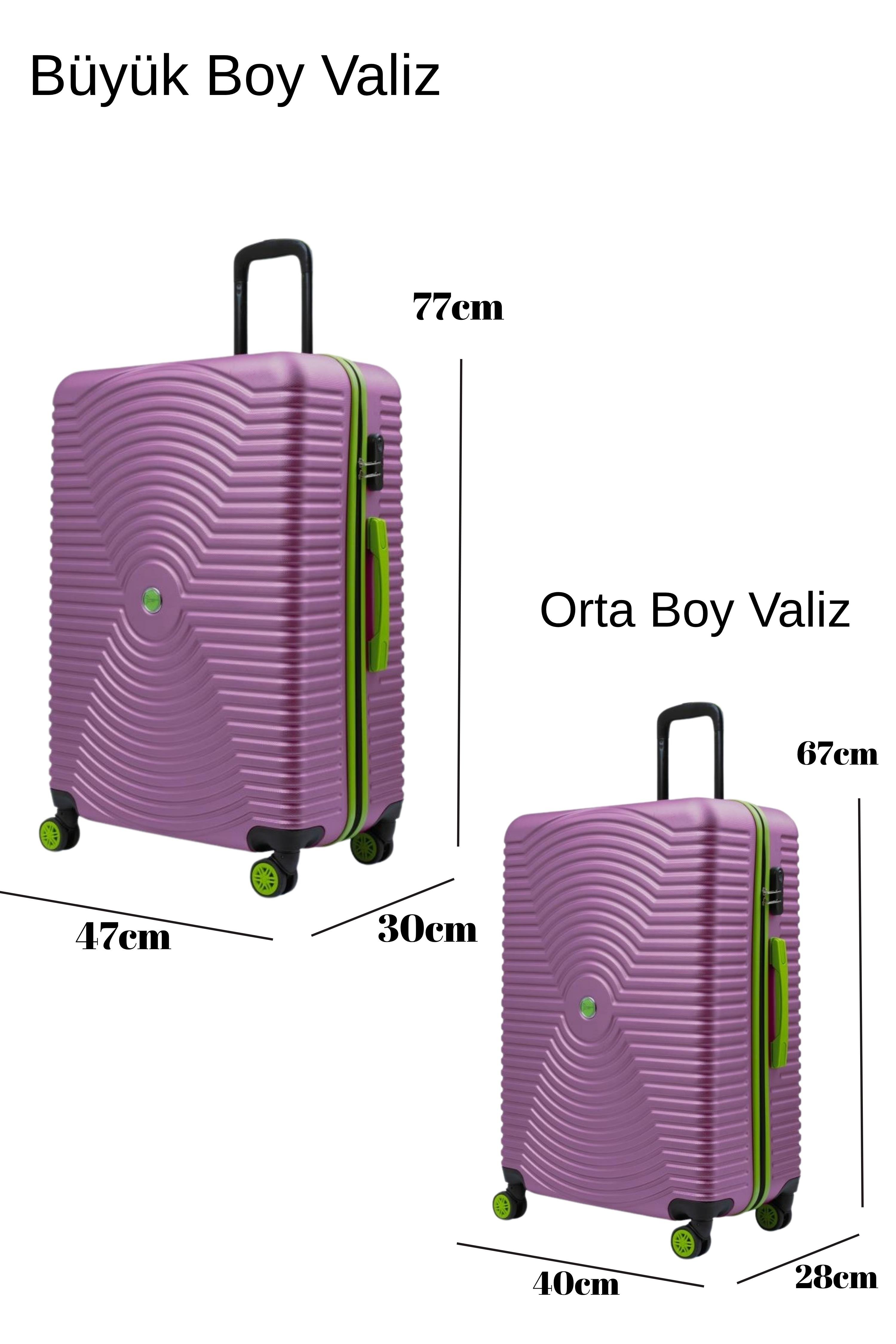 2'li Valiz Seti Büyük Boy - Orta Boy Rose 1169