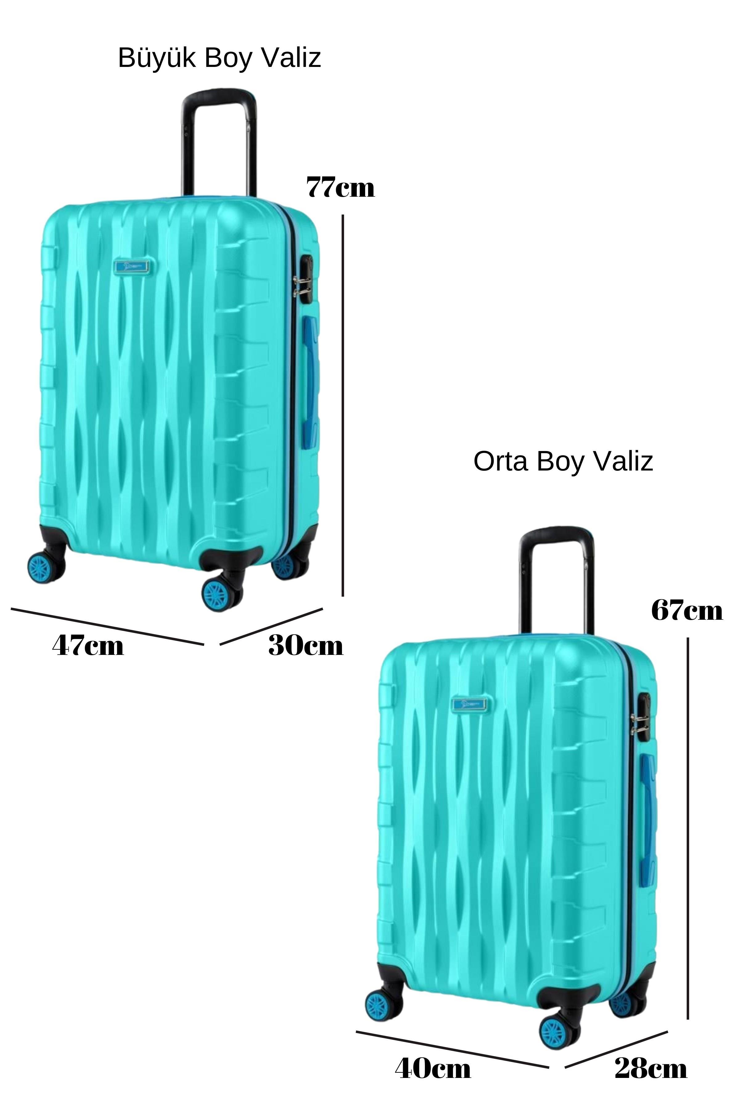 2'li Valiz Seti Büyük Boy - Orta Boy Su Yeşili 1167