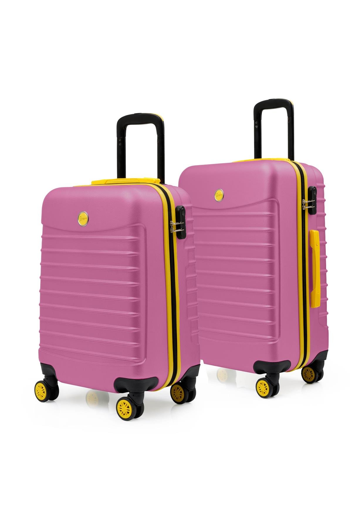 2'li Valiz Seti Orta Boy - Kabin Boy Pembe 1168