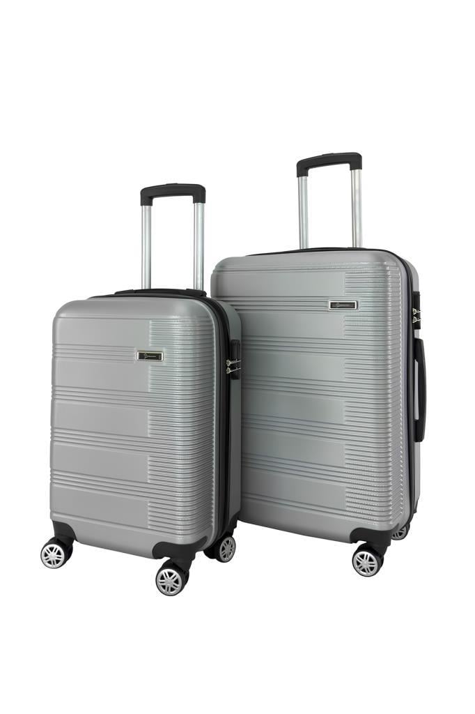 2'li Valiz Seti Orta Boy - Kabin Boy Valiz Gri 1451