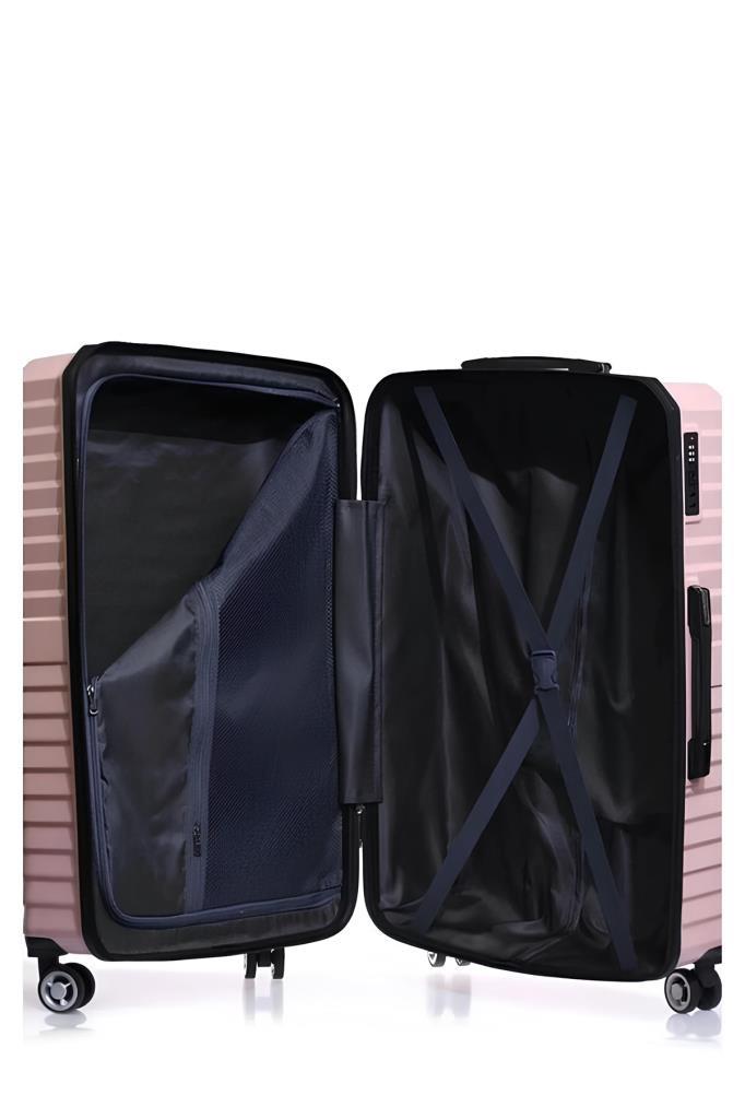 2'li Valiz Seti Polikarbon Büyük Boy – Kabin Boy Valiz Pudra 1819