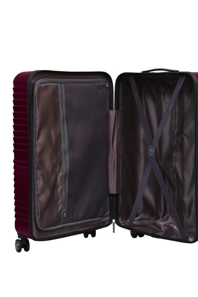 2'li Valiz Seti Polikarbon Büyük Boy – Orta Boy Valiz Bordo 1811