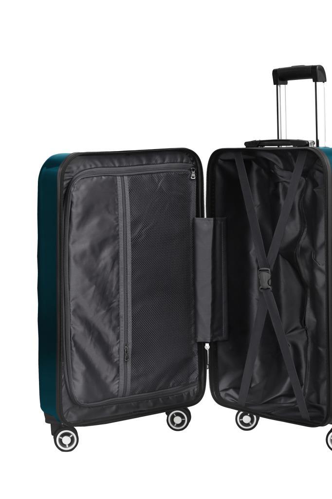 2'li Valiz Seti Polikarbon Büyük Boy – Orta Boy Valiz Petrol 1808
