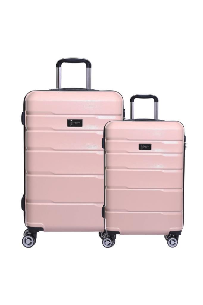 2'li Valiz Seti Polikarbon Orta Boy - Kabin Boy Valiz Pudra 1807