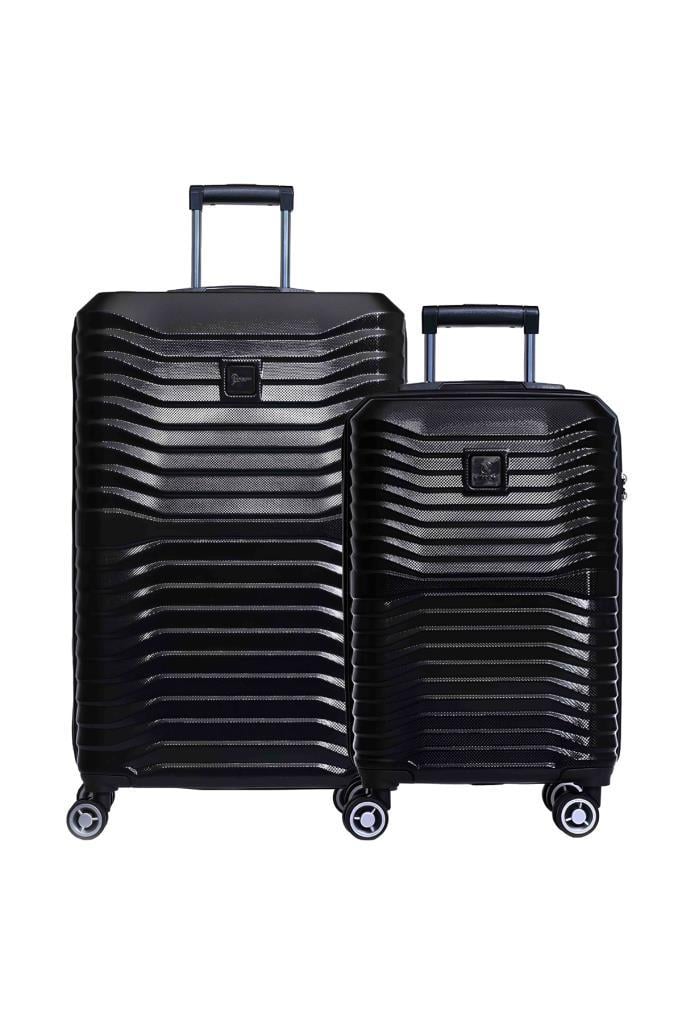 2'li Valiz Seti Polikarbon Orta Boy - Kabin Boy Valiz Siyah 1819
