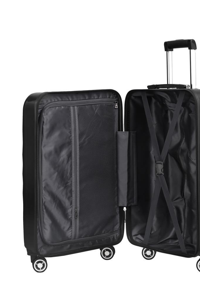 2'li Valiz Seti Polikarbon Orta Boy - Kabin Boy Valiz Siyah 1809
