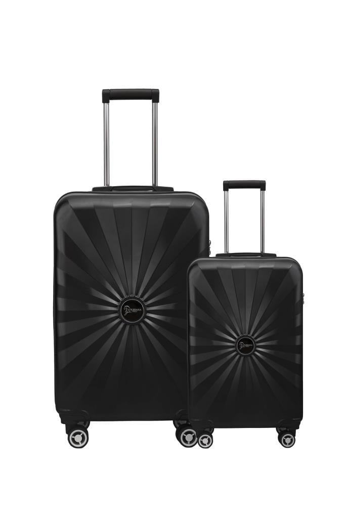 2'li Valiz Seti Polikarbon Orta Boy - Kabin Boy Valiz Siyah 1809