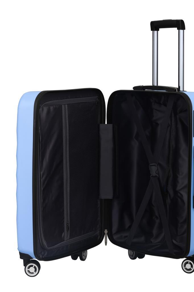 2'li Valiz Seti Polikarbon Orta Boy - Kabin Boy Valiz Mavi 1809