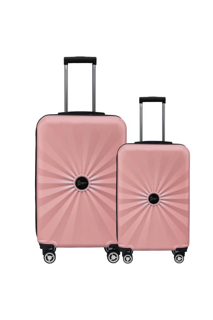 2'li Valiz Seti Polikarbon Orta Boy - Kabin Boy Valiz Rose 1809