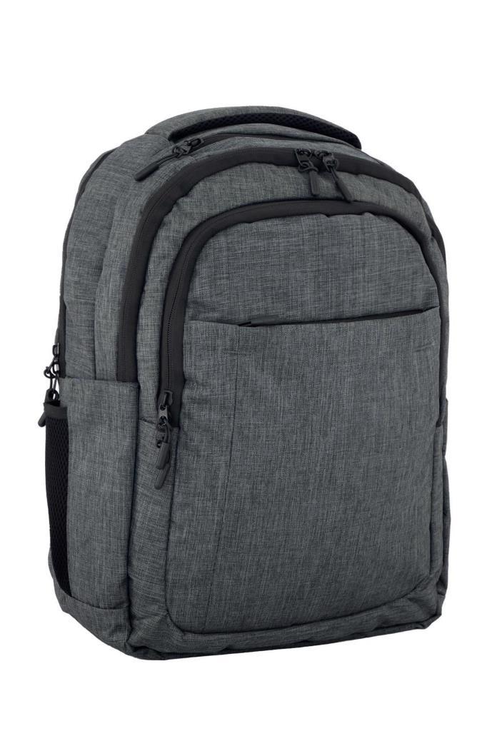 3 Bölmeli Okul Sırt Çantası (Laptop Bölmeli) Gri 2140