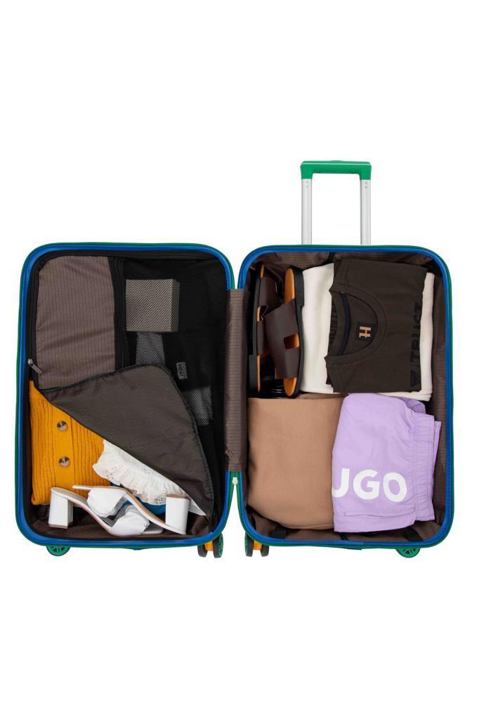 3'lü Valiz Seti %100 Polikarbon Valiz 4x2 Teker Beyaz 1088