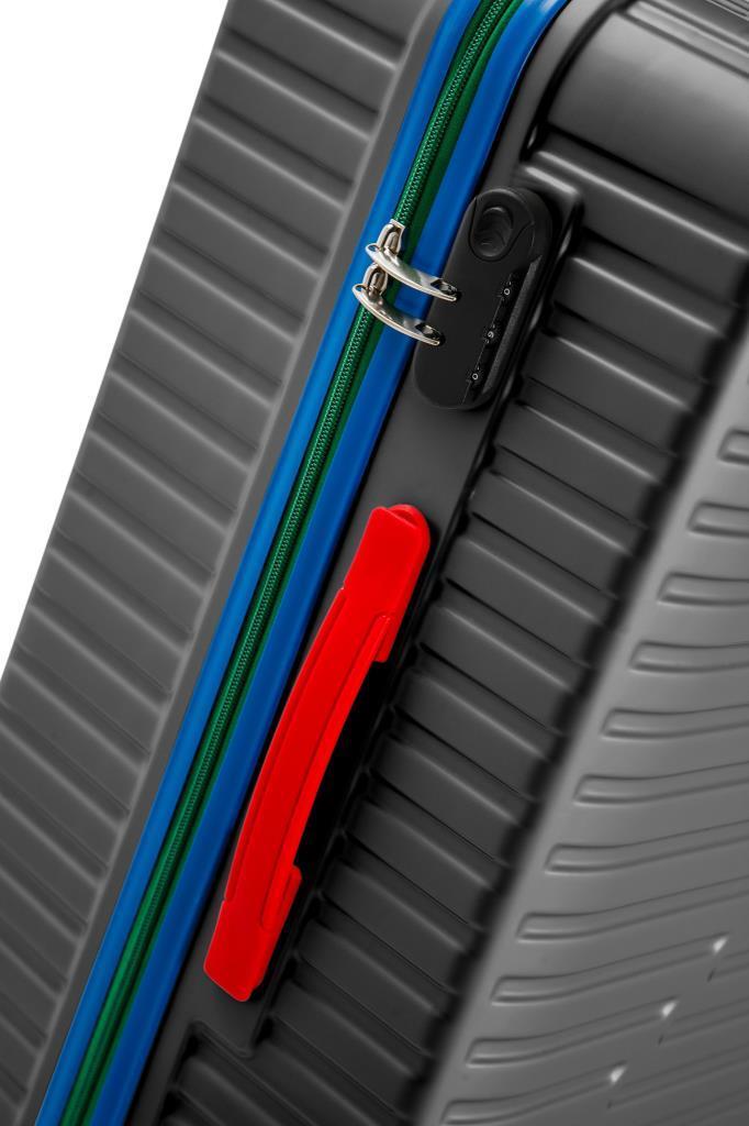 3'lü Valiz Seti %100 Polikarbon Valiz 4x2 Teker Antrasit 1088